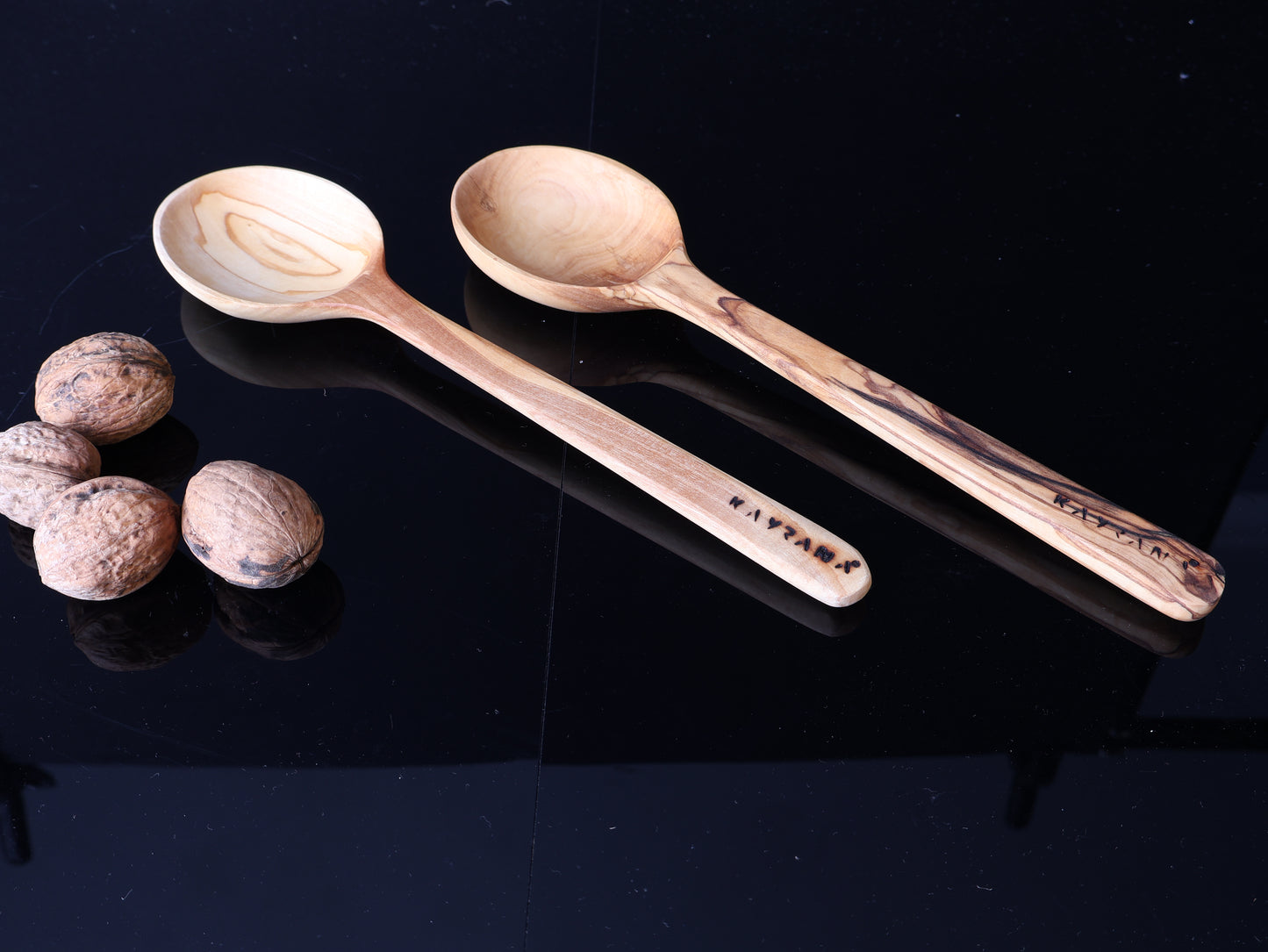 THE GROVE COLLECTION — SERVING SPOONS | SET OF 2 Handcrafted Olive Wood Serving Spoons