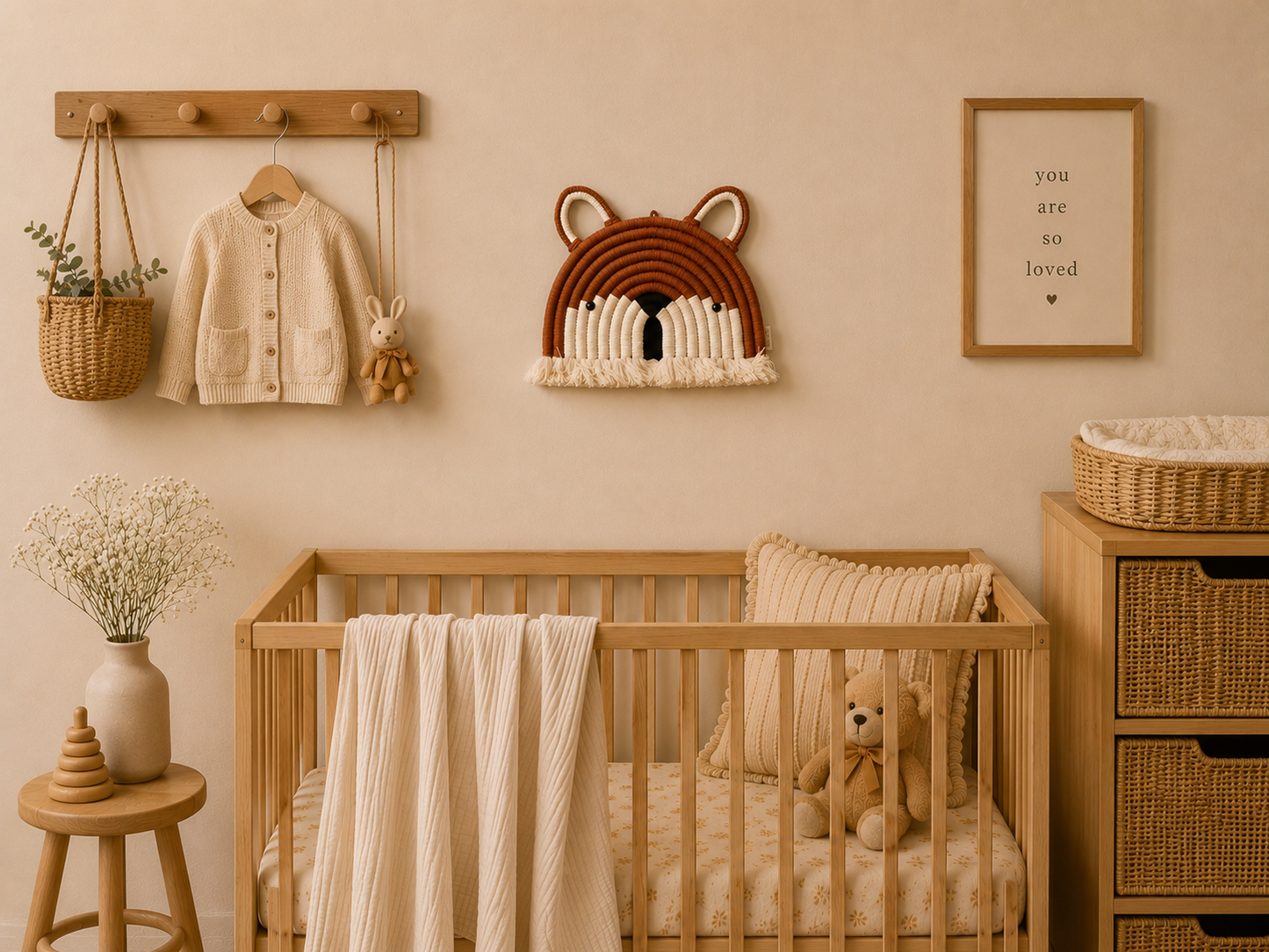 Handmade Macramé Fox Wall Hanging — Brown