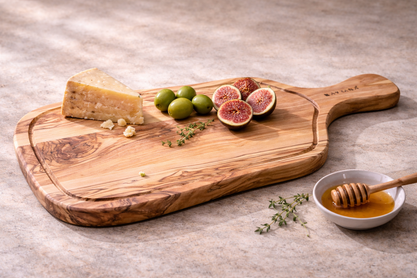 THE LEVANT BOARD — Handcrafted Olive Wood Serving & Chopping Board